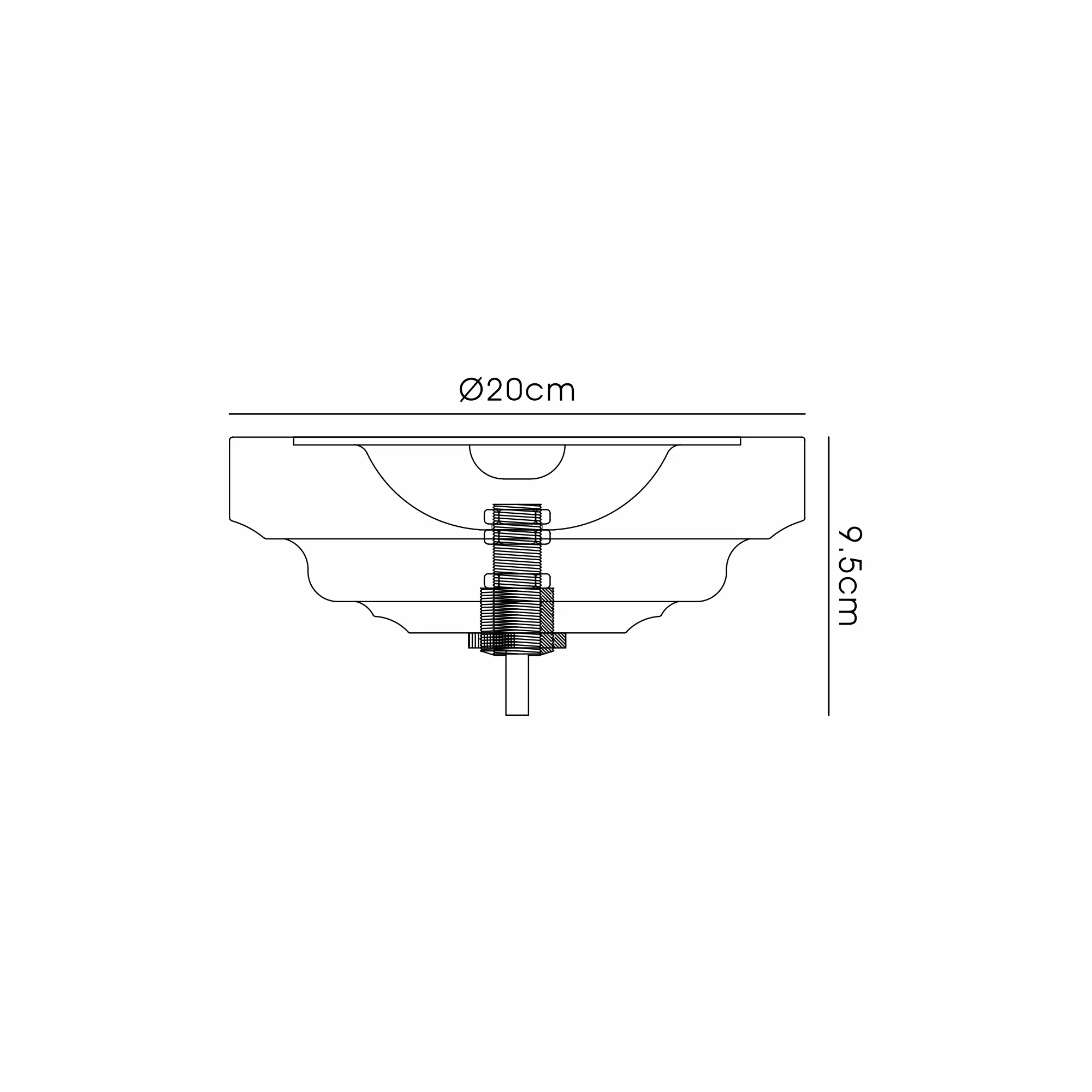 IL90018  Ceiling Plate 20cm And Bracket Polished Chrome